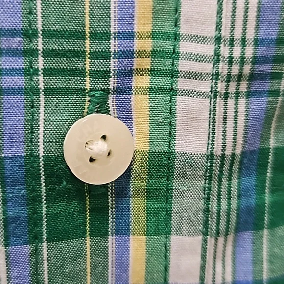 Chaps Men's Easy Care Button-Down Short Sleeve Plaid Shirt Size XXL - Picture 4 of 9